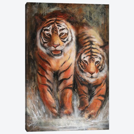 Tigers Canvas Print #VSK33} by Valentina Shatokhina Canvas Wall Art