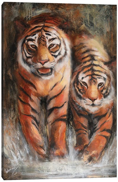 Tigers Canvas Art Print - Valentina Shatokhina