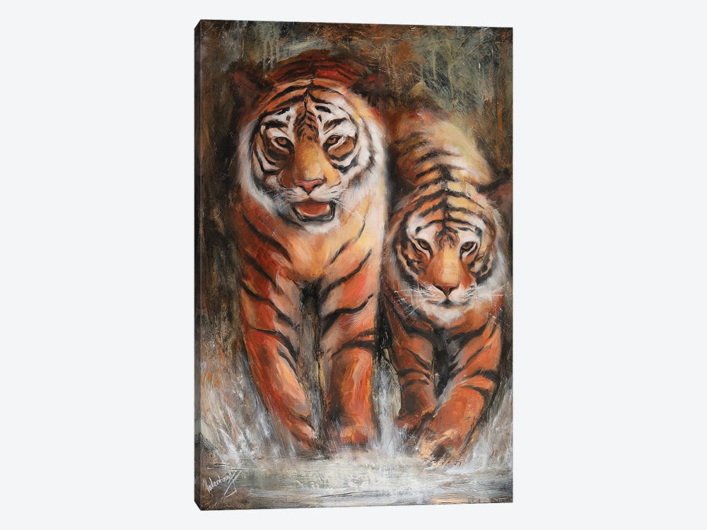 Tigers by Valentina Shatokhina 1-piece Canvas Wall Art