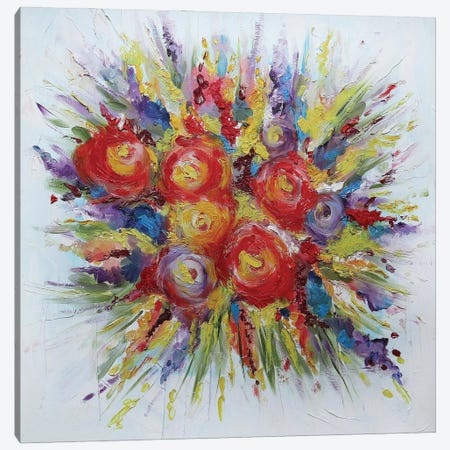 Colorful Flowers I Canvas Print #VSK36} by Valentina Shatokhina Canvas Art Print