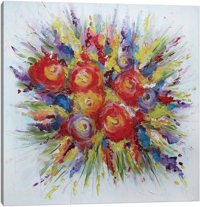 Colorful Flowers I Canvas Art Print - Valentina Shatokhina