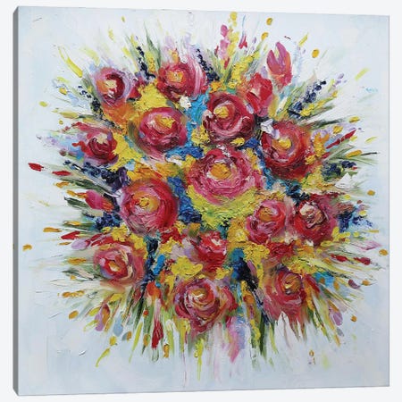 Colorful Flowers II Canvas Print #VSK37} by Valentina Shatokhina Canvas Print