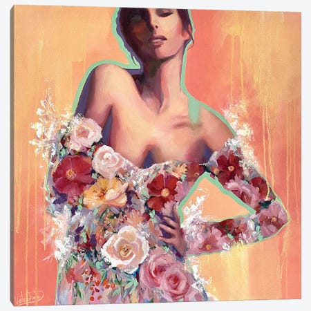 Floral Dress Canvas Print #VSK50} by Valentina Shatokhina Canvas Art