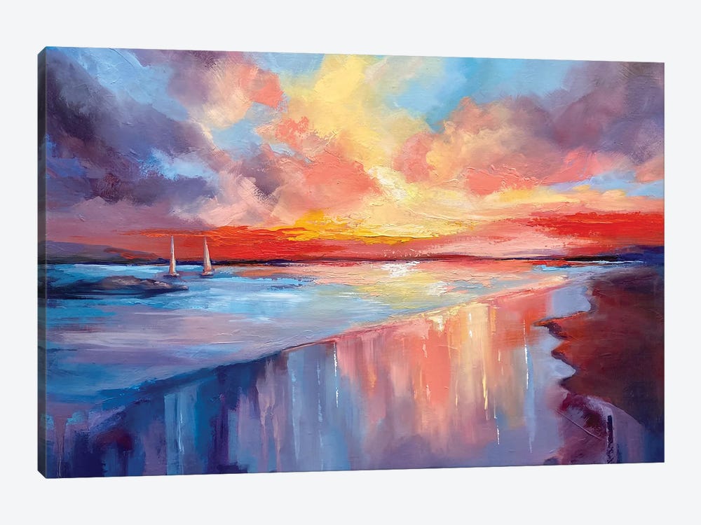 Sunset At Sea by Valentina Shatokhina 1-piece Canvas Artwork