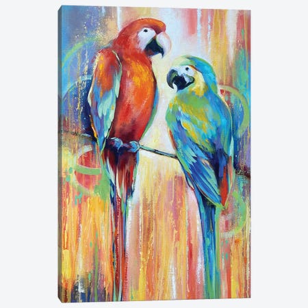 Parrots Canvas Print #VSK53} by Valentina Shatokhina Canvas Art