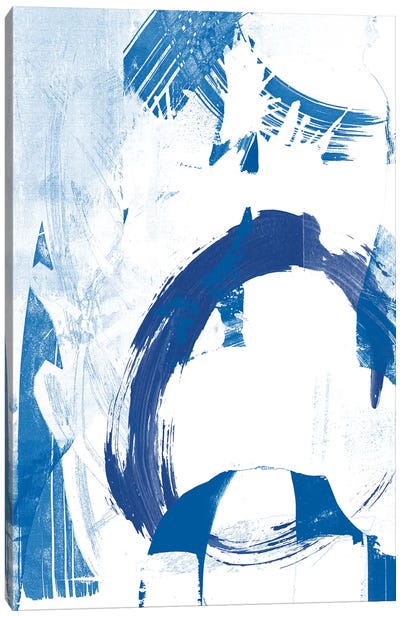 Blue Scribbles IV Canvas Art Print - Fresh Take on a Classic