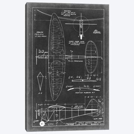 Aeronautic Blueprint I Canvas Print #VSN1} by Vision Studio Canvas Art Print