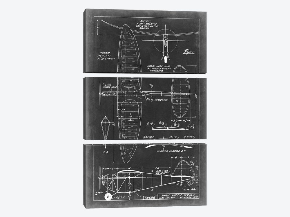 Aeronautic Blueprint I 3-piece Art Print