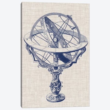 Armillary Sphere on Linen II Canvas Print #VSN237} by Vision Studio Canvas Art