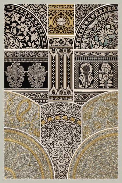 Ornament In Gold & Silver I by Vision Studio metal wall art