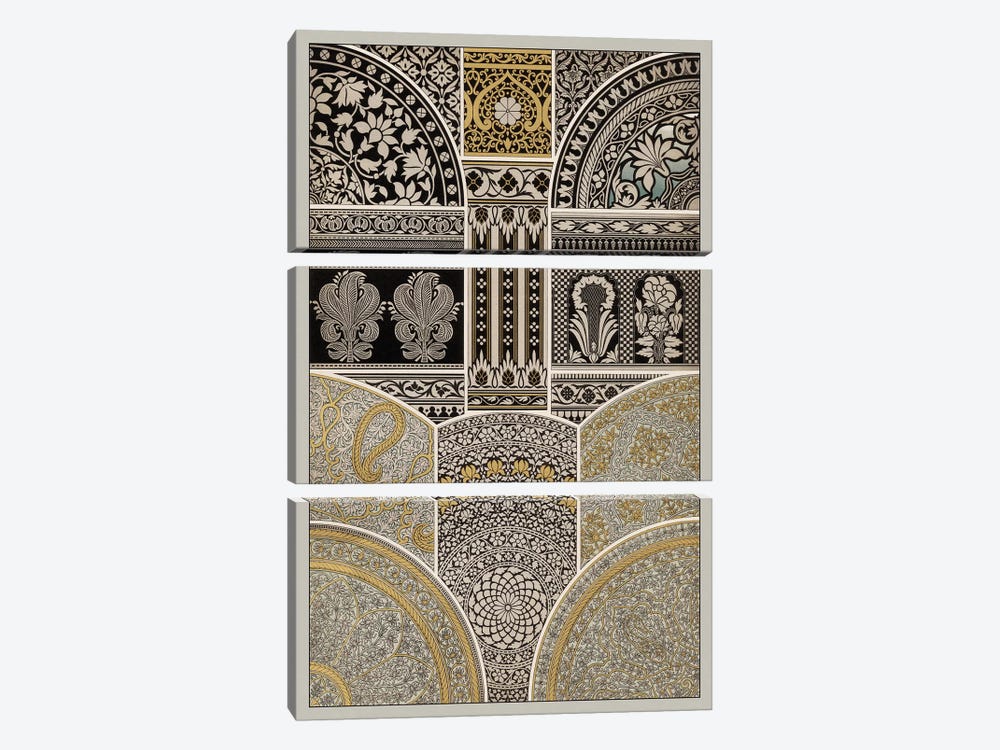 Ornament In Gold & Silver I by Vision Studio 3-piece Canvas Art Print