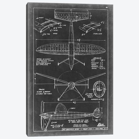 Aeronautic Blueprint III Canvas Print #VSN3} by Vision Studio Canvas Art Print