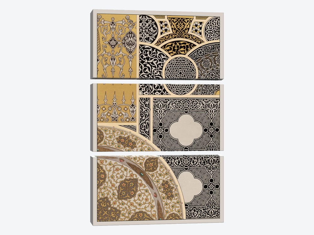Ornament In Gold & Silver III by Vision Studio 3-piece Canvas Art