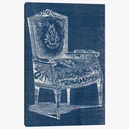 Antique Chair Blueprint I Canvas Print #VSN499} by Vision Studio Canvas Art Print