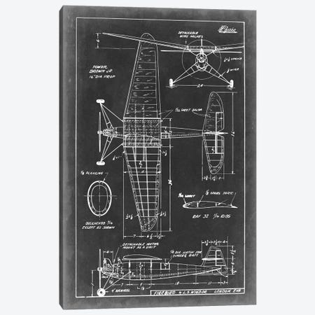Aeronautic Blueprint IV Canvas Print #VSN4} by Vision Studio Canvas Artwork