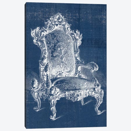 Antique Chair Blueprint II Canvas Print #VSN500} by Vision Studio Canvas Art Print
