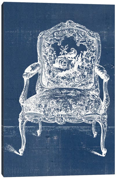 Antique Chair Blueprint V Canvas Art Print - Household Goods Blueprints