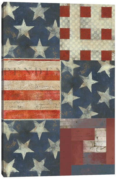 American Quilt E Canvas Art Print - American Flag Art
