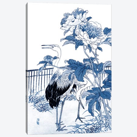 Blue & White Asian Garden I Canvas Print #VSN56} by Vision Studio Canvas Art