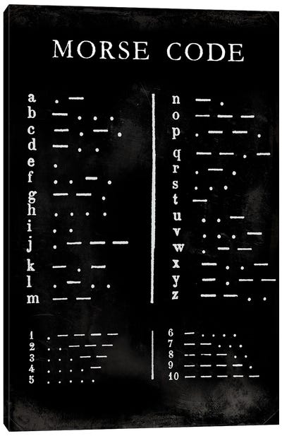 Morse Code Chart Canvas Art Print