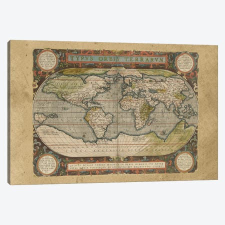 Embellished Antique World Map Canvas Print #VSN685} by Vision Studio Canvas Print