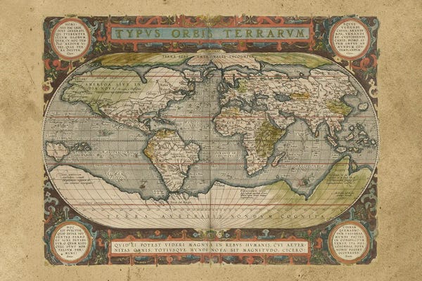 Vintage & Retro: Embellished Antique World Map by Vision Studio