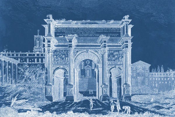 Columns: Indigo Antiquities III by Vision Studio