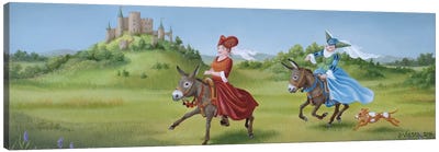 Galloping Canvas Art Print - Donkey Art