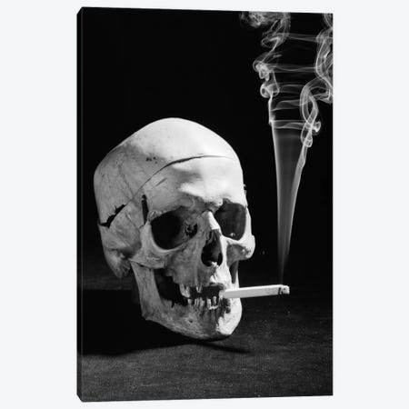 1930s Human Skull Smoking A Cigarette Canvas Print #VTG101} by Vintage Images Canvas Art Print