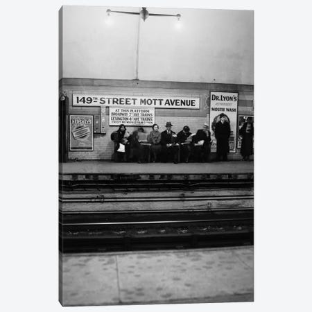 1930s Men And Women Waiting For Subway Train 149Th Street Mott Avenue Bronx New York City Canvas Print #VTG106} by Vintage Images Canvas Art