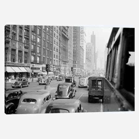 1930s Morning Traffic On Michigan Avenue Chicago Illinois USA Canvas Print #VTG108} by Vintage Images Canvas Print