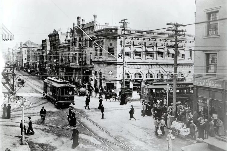 1900s Intersection Of Fair Oaks And Colorado Streets Cable Cars Horse And Buggies Pasadena California USA