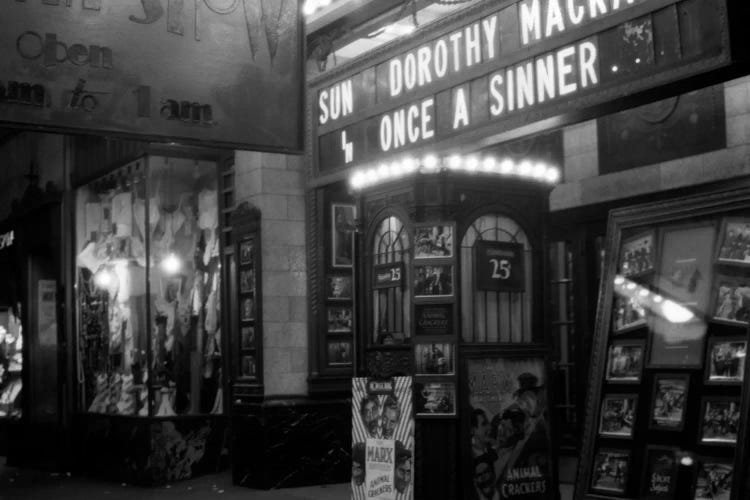 1930s New York City 8Th Avenue And 58Th Street The Columbus Neighborhood Movie House Marquee And Ticket Booth At Night