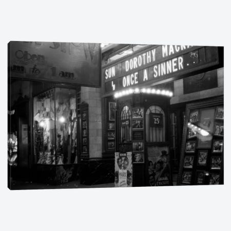 1930s New York City 8Th Avenue And 58Th Street The Columbus Neighborhood Movie House Marquee And Ticket Booth At Night Canvas Print #VTG114} by Vintage Images Art Print
