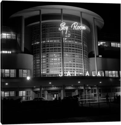 1930s Night Shot Of Jai Alai Nightclub Club The Sky Room Art Deco Building Manila Philippine Islands Philippines Canvas Art Print - Philippines Art