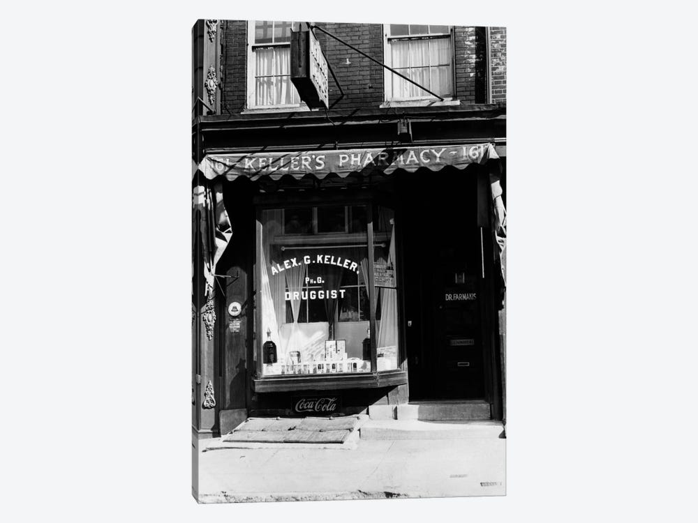 1930s Pharmacy Storefront by Vintage Images 1-piece Canvas Art Print