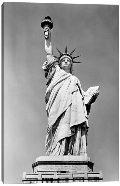 1930s Statue Of Liberty NY Harbor Ellis Island National Monument 1886 Canvas Art Print - Statue of Liberty Art