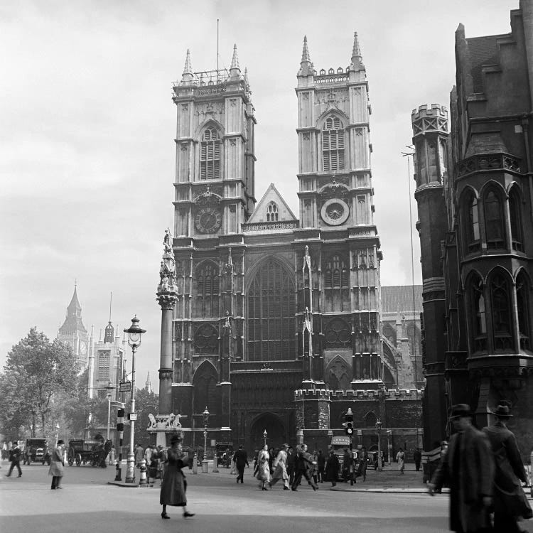 1930s Street Scene Westminster Abbey City Of Westminster Central London England