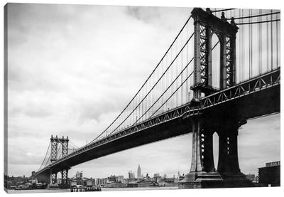 1930s View Of Manhattan Bridge, New York City, NY, USA Canvas Art Print - Vintage Images