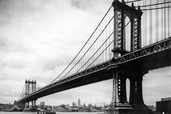 Manhattan: 1930s View Of Manhattan Bridge, New York City, NY, USA by Vintage Images