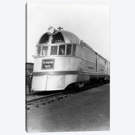 1930s Zephyr Train Engine Cars In Perspective Burlington Route Railroad Canvas Print #VTG141} by Vintage Images Art Print