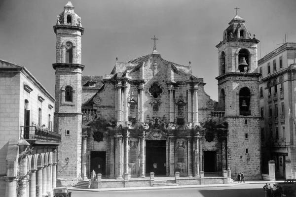 Vintage & Retro Photography: 1930s-1940s Columbus Cathedral Built In 1777 Havana Cuba by Vintage Images