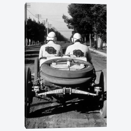 1900s-1910s Rear View Of Two Men Sitting In Antique Lozier Racing Road Rally Car Canvas Print #VTG14} by Vintage Images Canvas Art