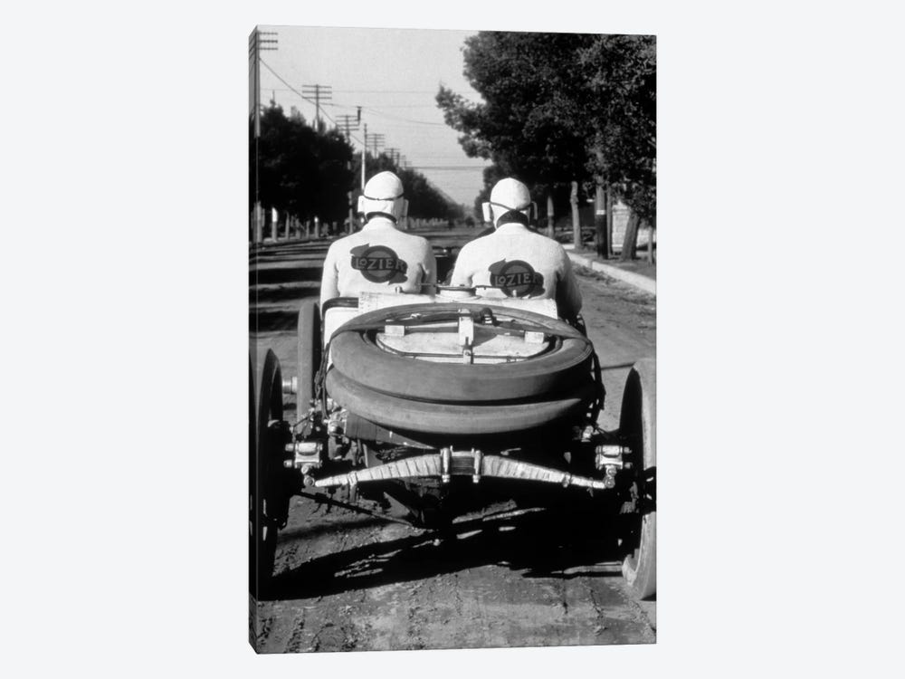 1900s-1910s Rear View Of Two Men Sitting In Antique Lozier Racing Road Rally Car by Vintage Images 1-piece Art Print