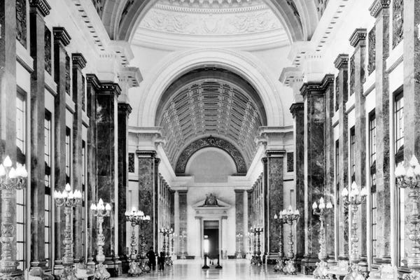 Arches: 1930s-1940s Interior Main Hall Salon de Pasos Perdidos Of Capitol Building Havana Cuba by Vintage Images