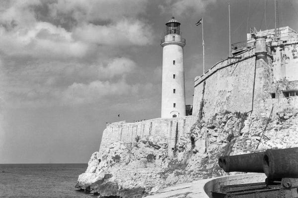 Vintage & Retro Photography: 1930s-1940s Lighthouse At Morro Castle Havana Bay Havana Cuba by Vintage Images