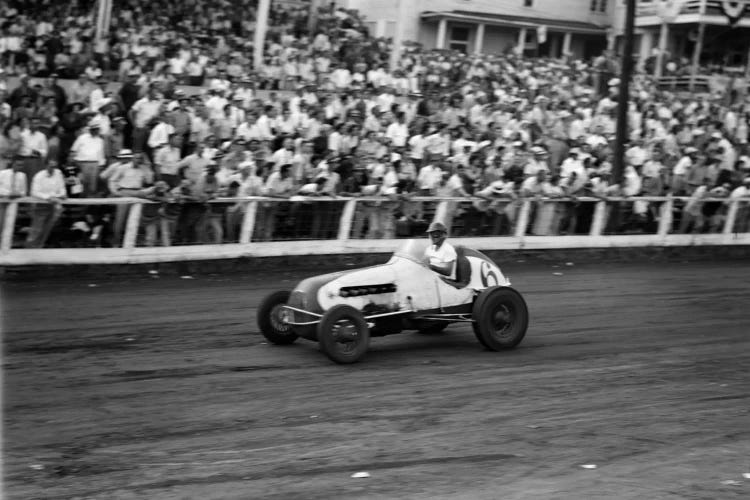 1930s-1940s Race Car Track And Crowd