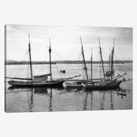 1930s-1940s Sailing Ships At Anchor Havana Harbor Cuba Canvas Print #VTG167} by Vintage Images Canvas Artwork
