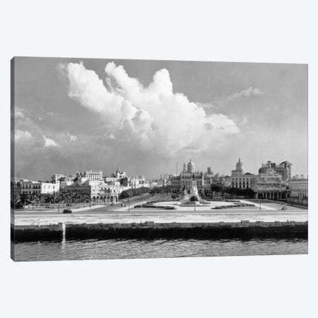 1930s-1940s Skyline View From The Bay Of Havana Cuba Canvas Print #VTG170} by Vintage Images Canvas Artwork