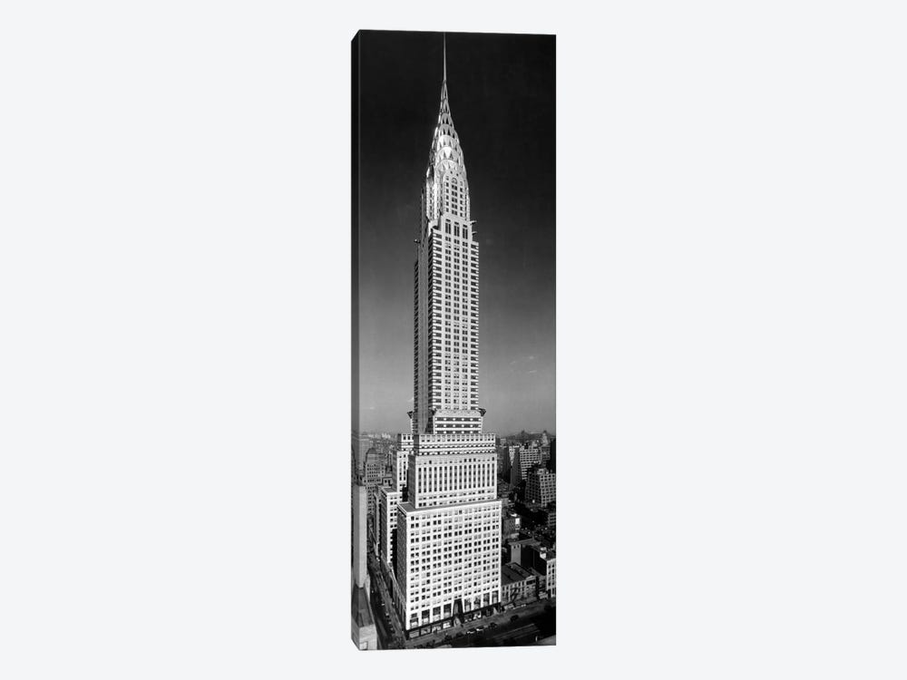 1930s-1940s Tall Narrow Vertical View Of Art Deco Style Chrysler Building Lexington Ave 42nd Street Manhattan New York City USA by Vintage Images 1-piece Canvas Art Print